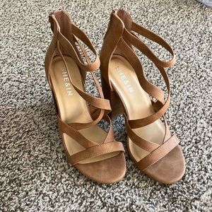 Shein Tan Brown Block Heels Size 8 NWT